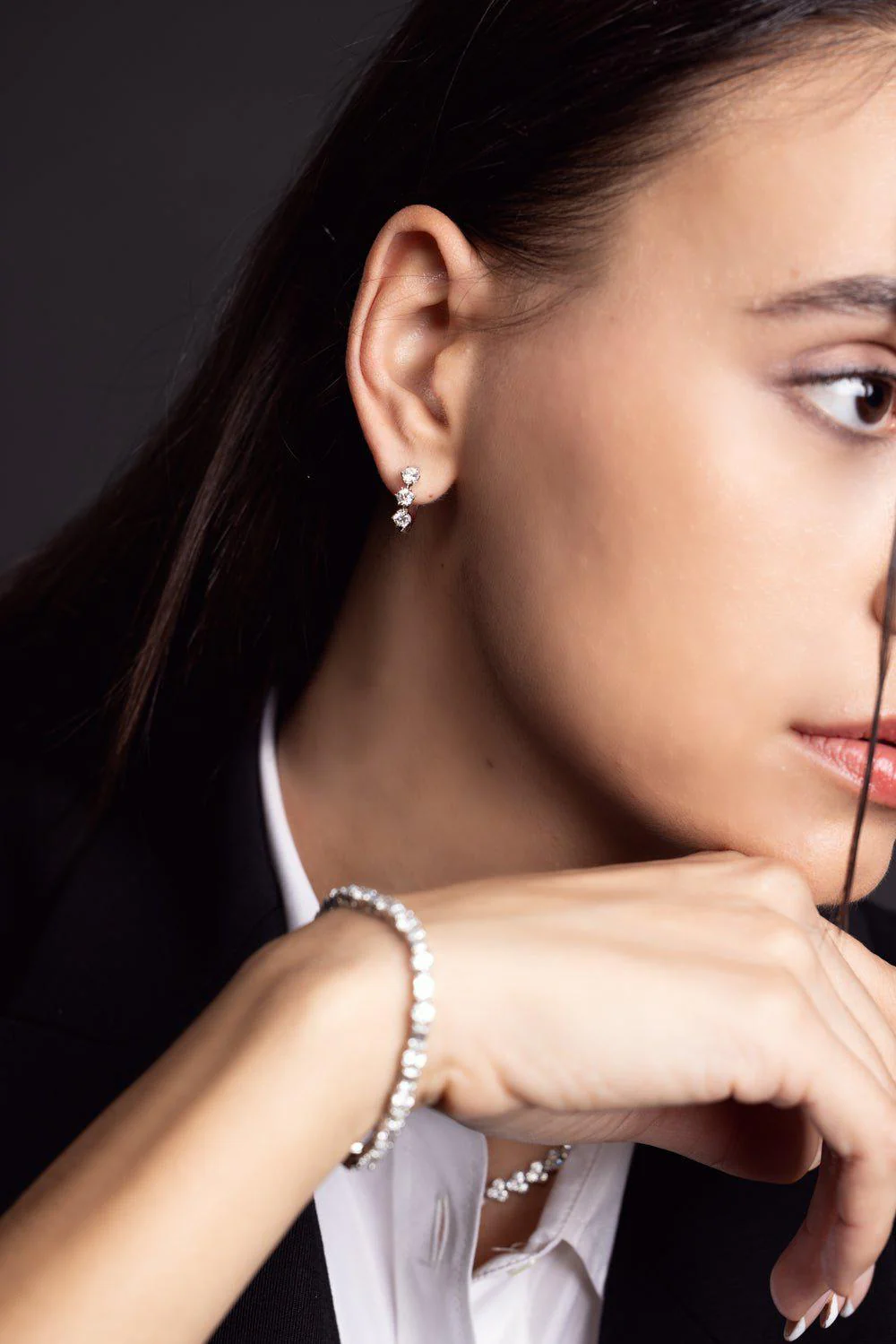 Medium Starry Night Hoop Earrings - Image 2