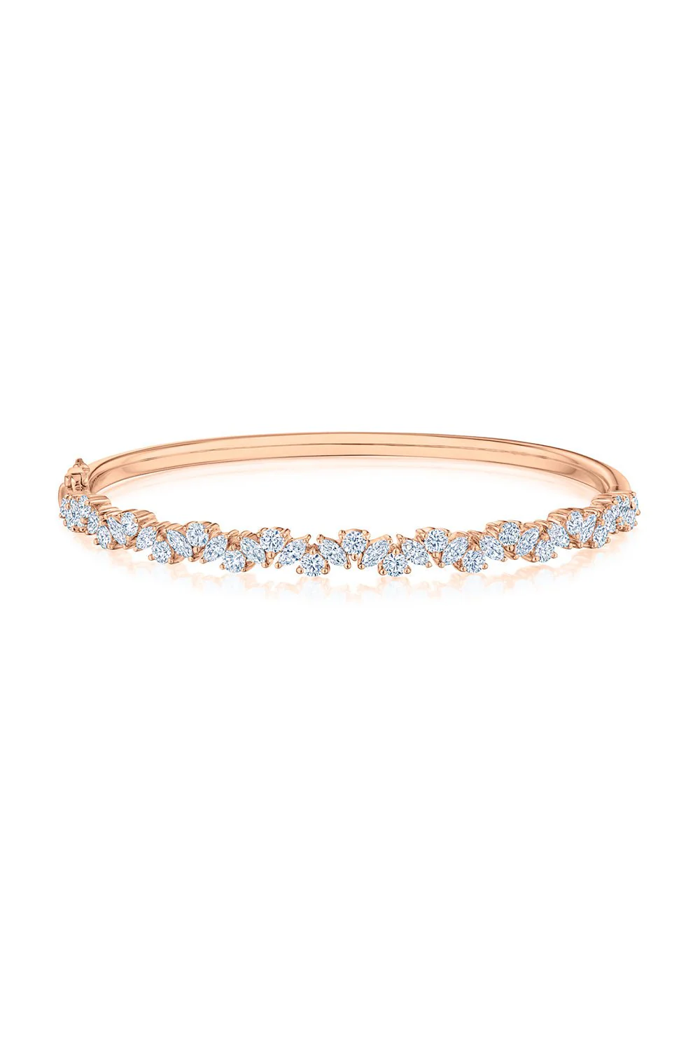 Mixed Diamond Bangle - Rose Gold