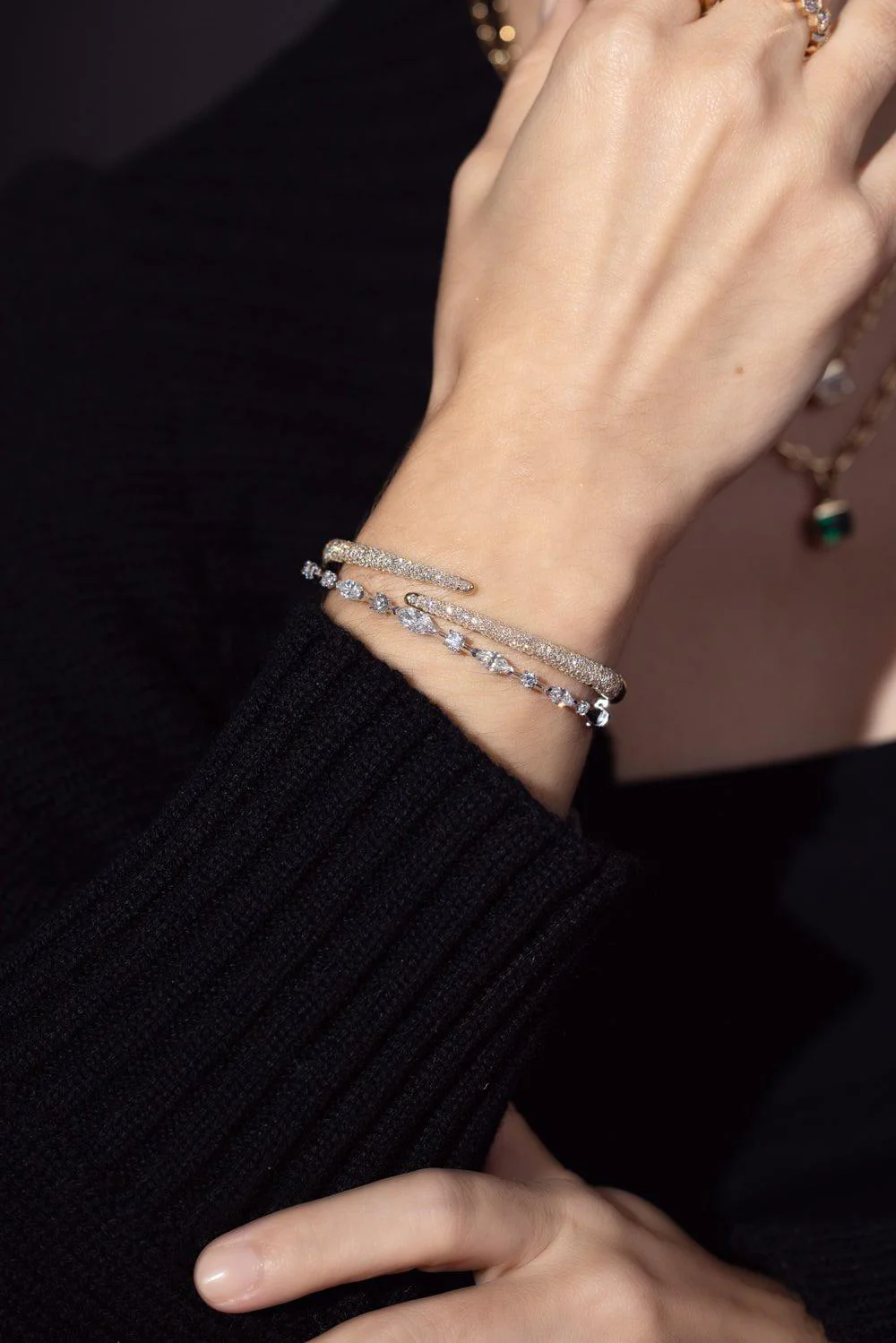 Mixed Shape Diamond Bangle - Image 3