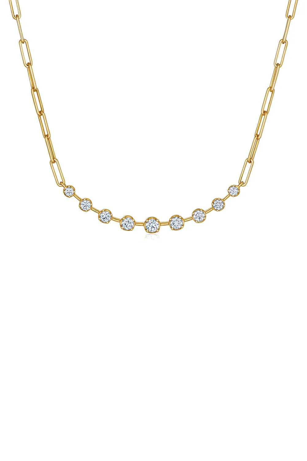 Partial Diamond Link Necklace - Image 2
