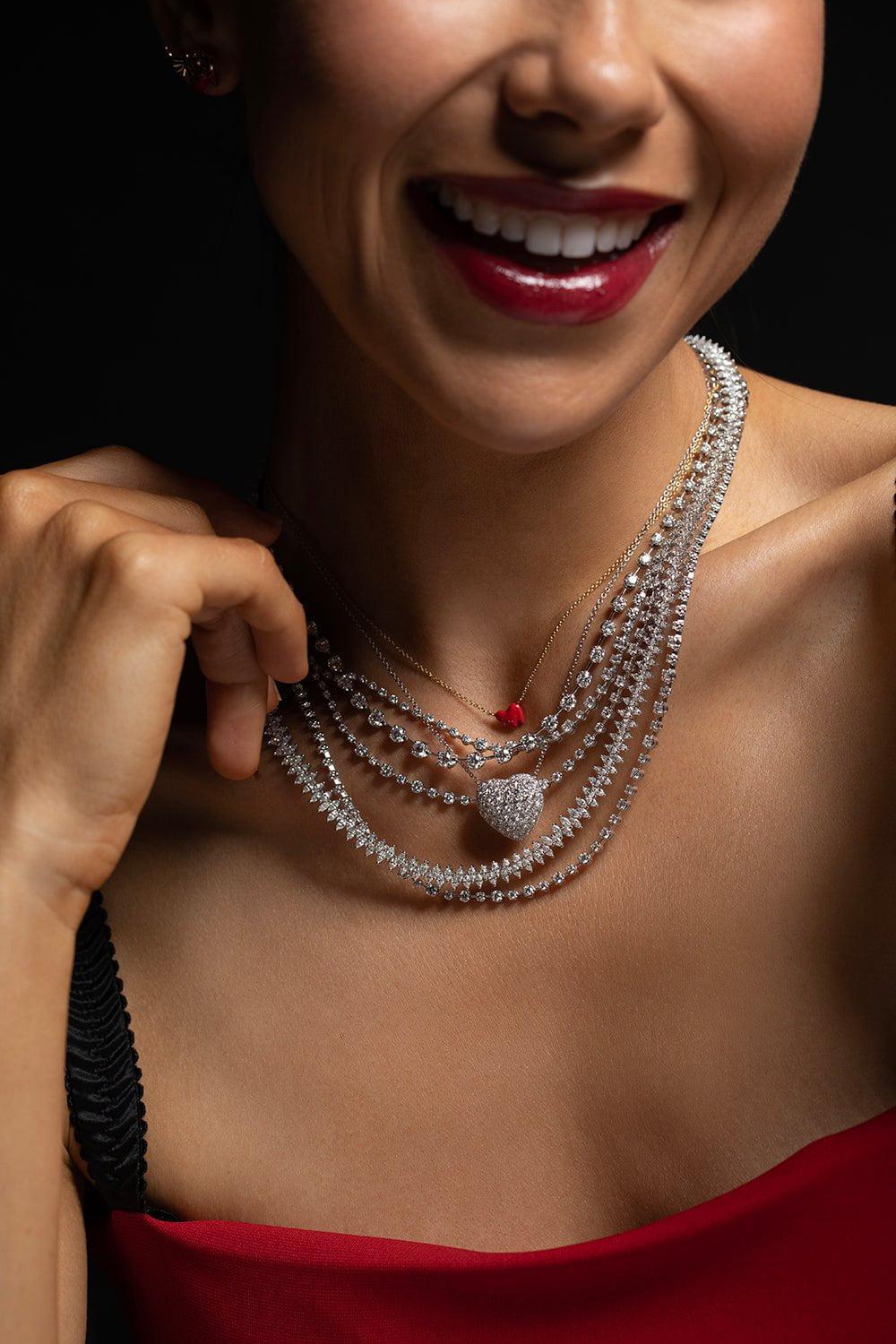 Pave Diamond Heart Pendant Necklace - Image 3