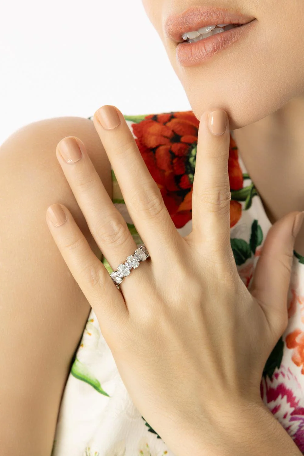 Pink Diamond Eternity Band Ring - Image 2