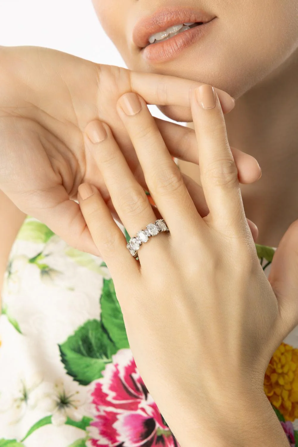 Pink Diamond Eternity Band Ring - Image 3