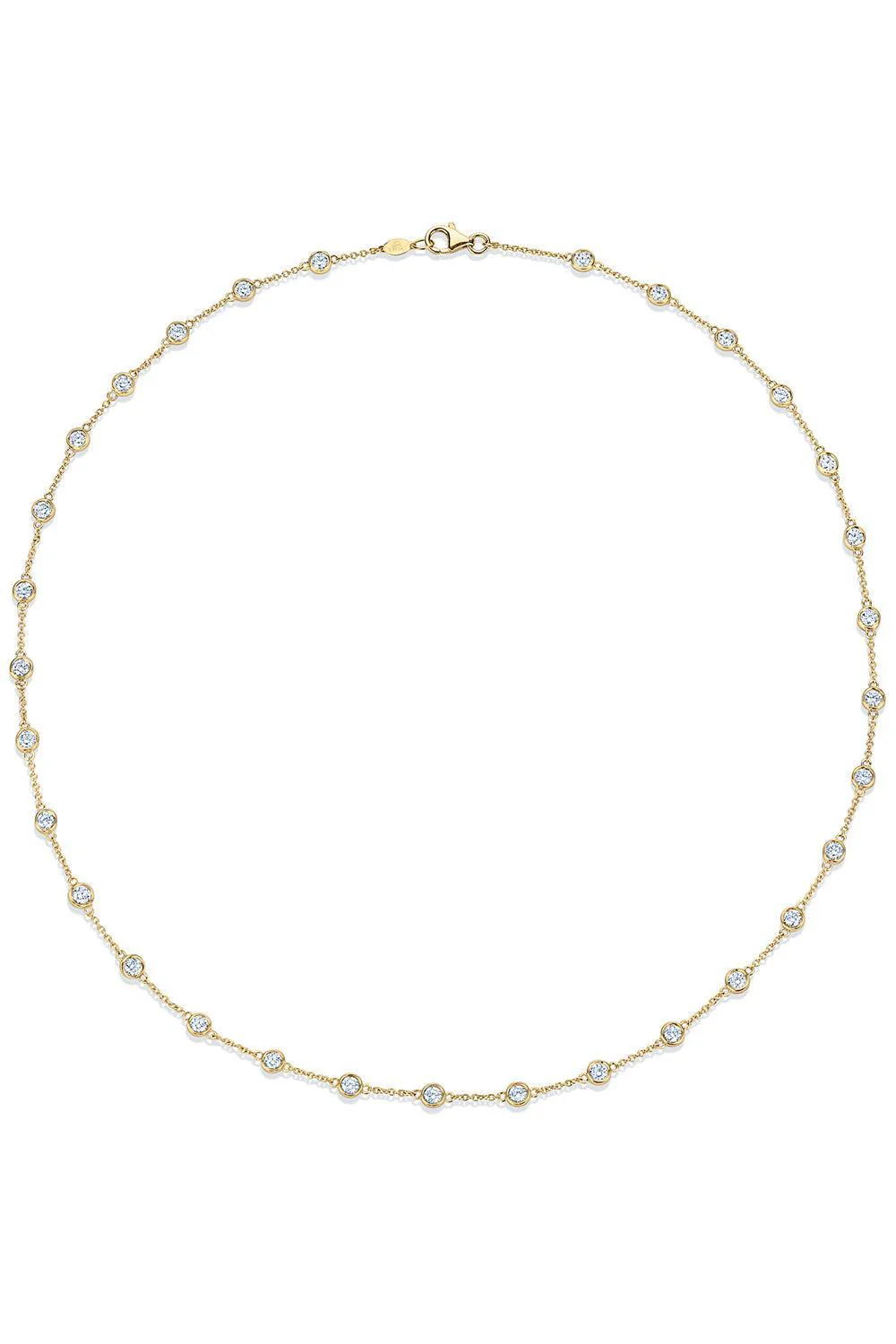 Riviera Bezel Set Diamond Line Necklace