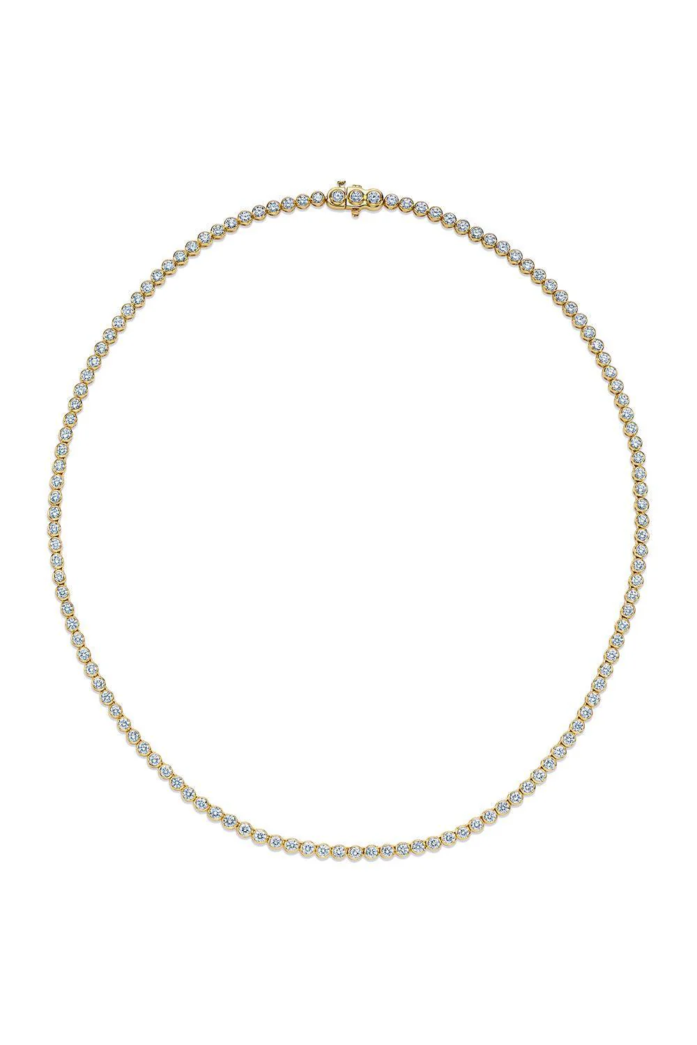 Riviera Bezel Set Diamond Line Necklace - 6.16ct