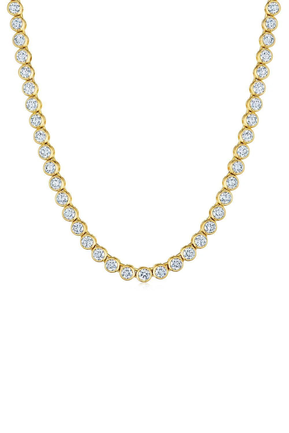 Riviera Bezel Set Diamond Line Necklace - 6.16ct - Image 5