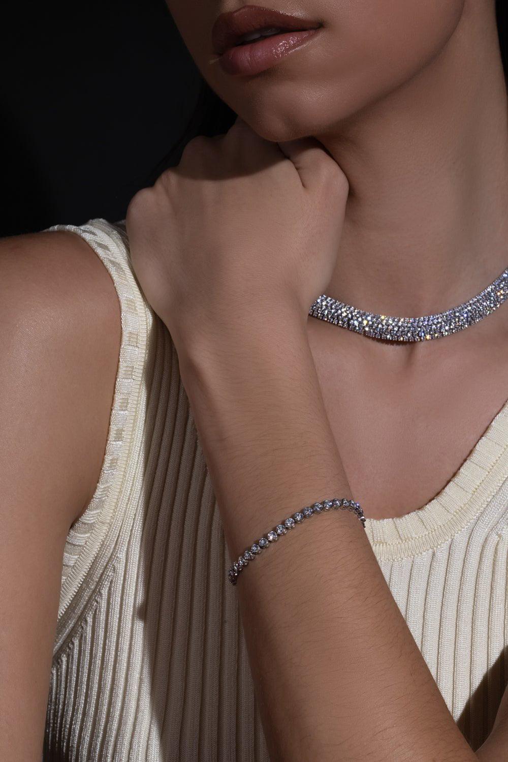 Round Diamond Line Bracelet - Image 4