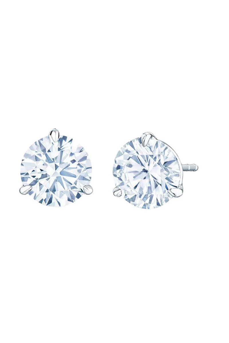 Round Diamond Stud Earrings - 2ct
