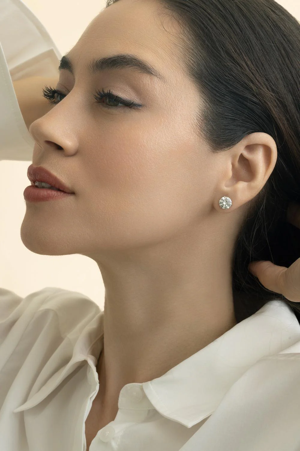 Round Diamond Stud Earrings - 4.04ct - Image 2