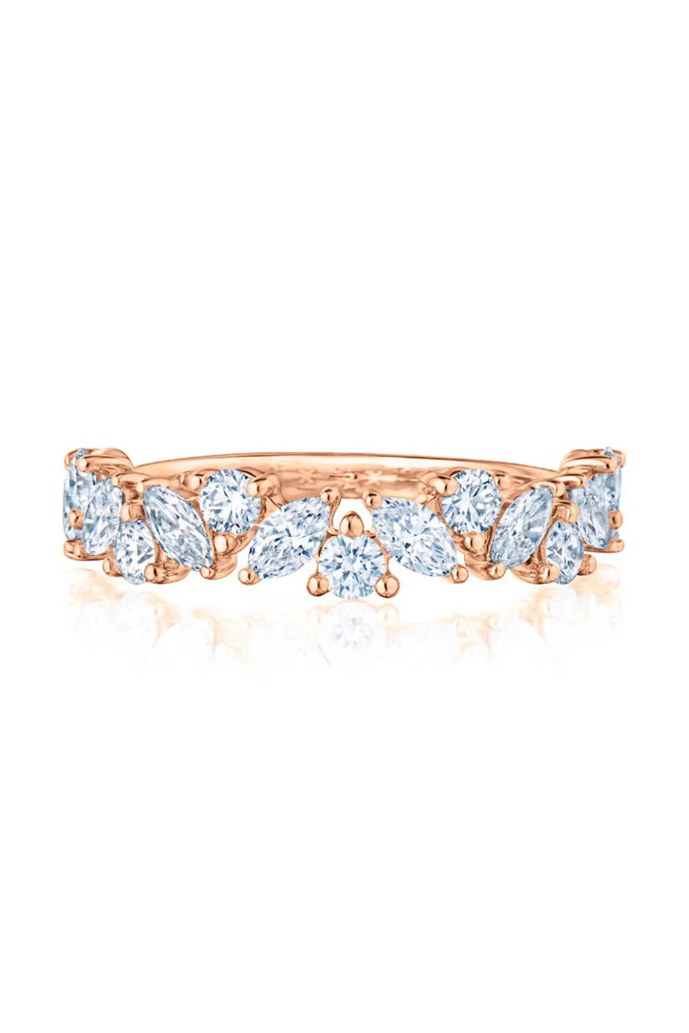 Round Marquise Diamond Band Ring