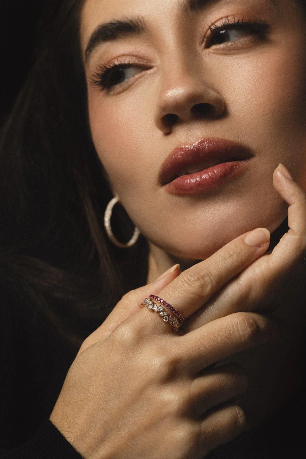 Round Marquise Diamond Band Ring - Image 3