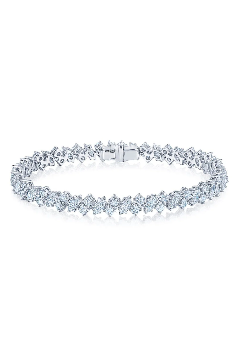 Round Marquise Diamond Line Bracelet