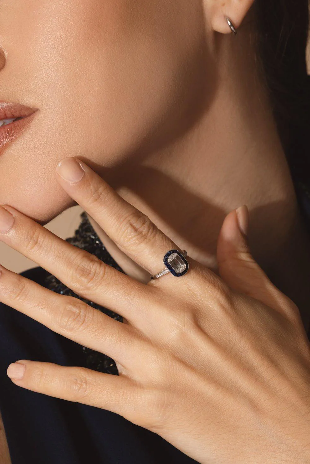 Sapphire Diamond Engagement Ring - Image 3