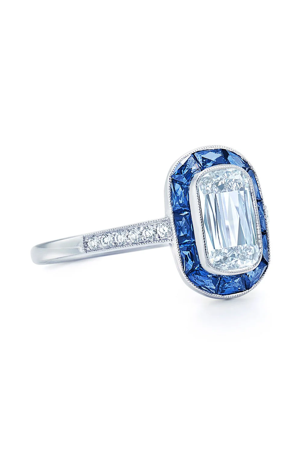 Sapphire Diamond Engagement Ring - Image 5