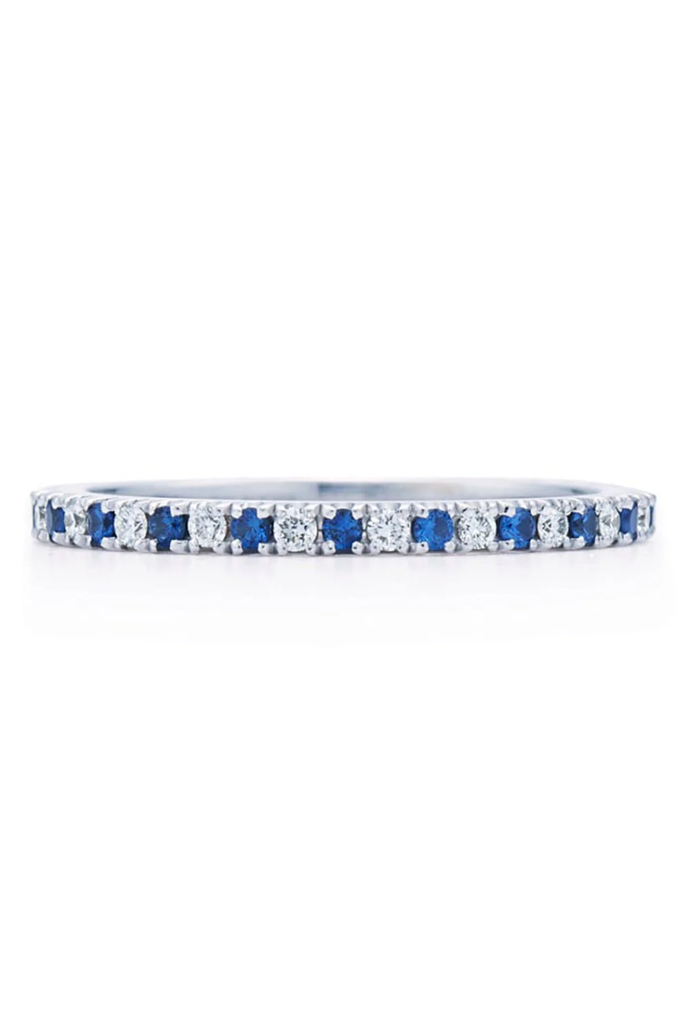 Slim Diamond Blue Sapphire Ring
