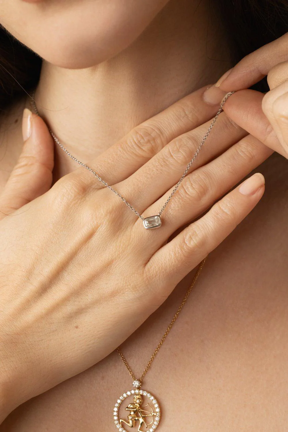 Solitaire Diamond Pendant Necklace - Image 2