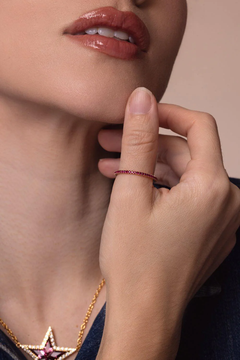 Stackable Slim Ruby Ring - Image 3