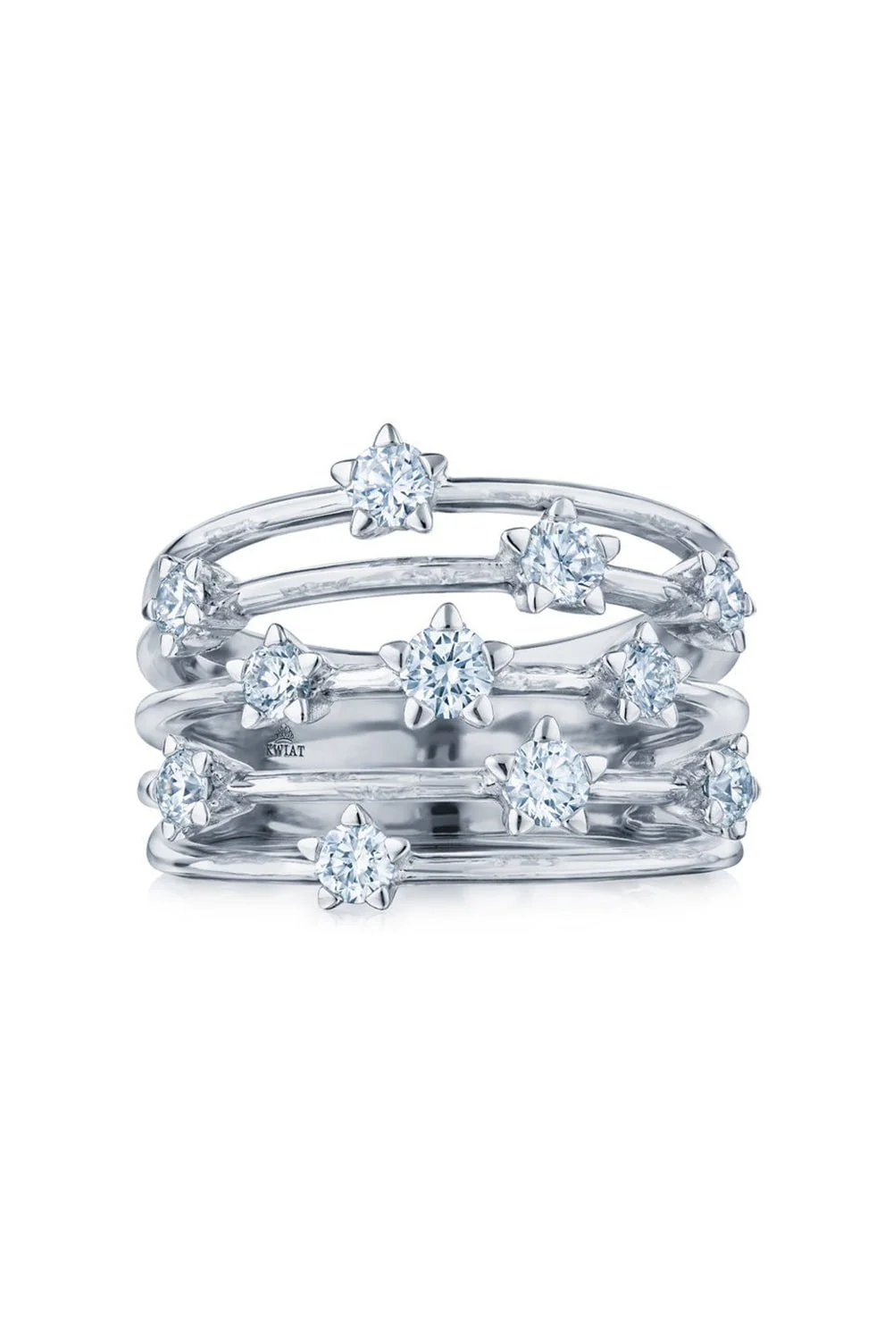 Star-Set Starry Night Multi Row Ring