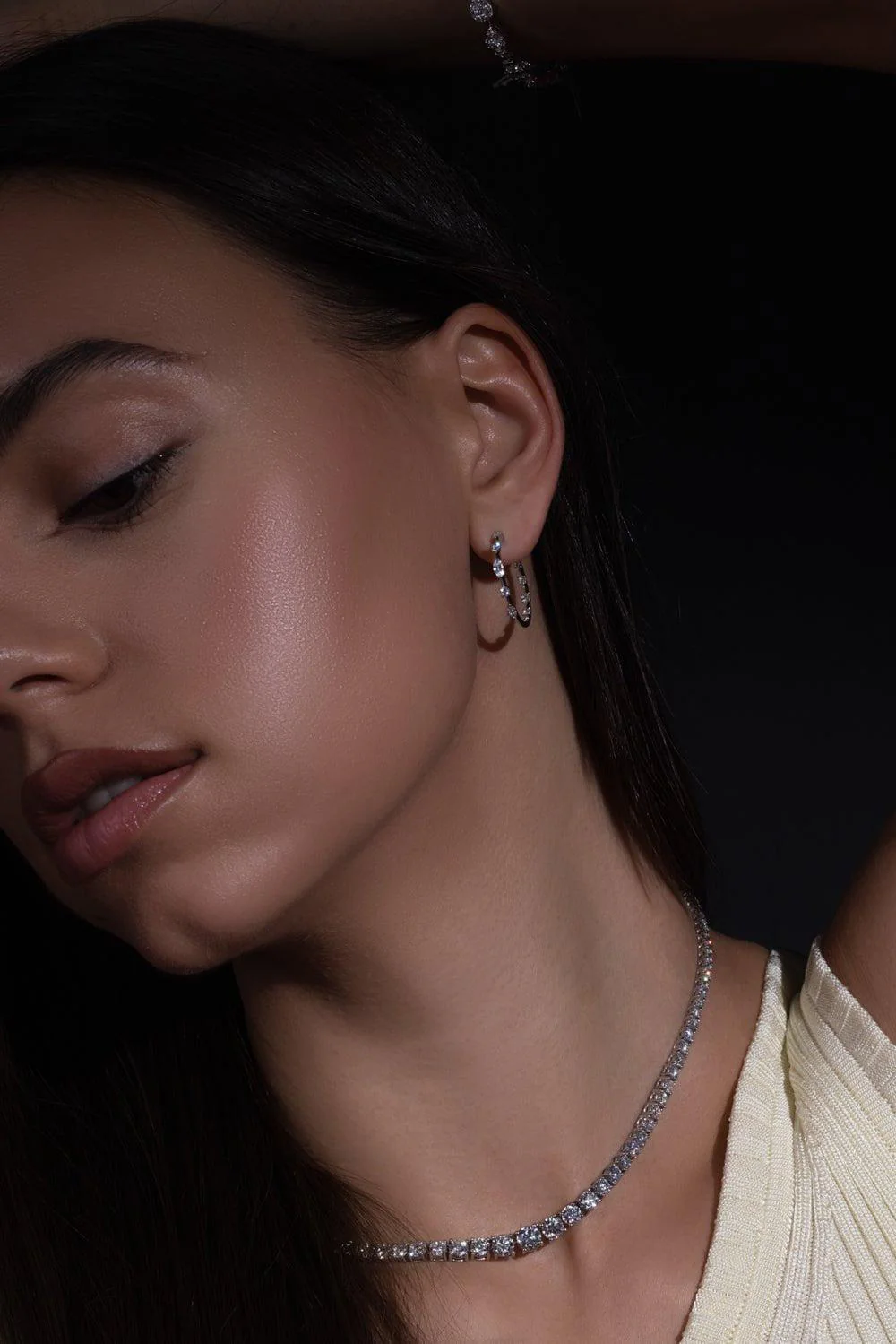 Starry Night Diamond Hoop Earrings - Image 5