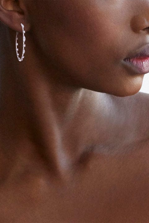 Starry Night Diamond Hoop Earrings - Image 2