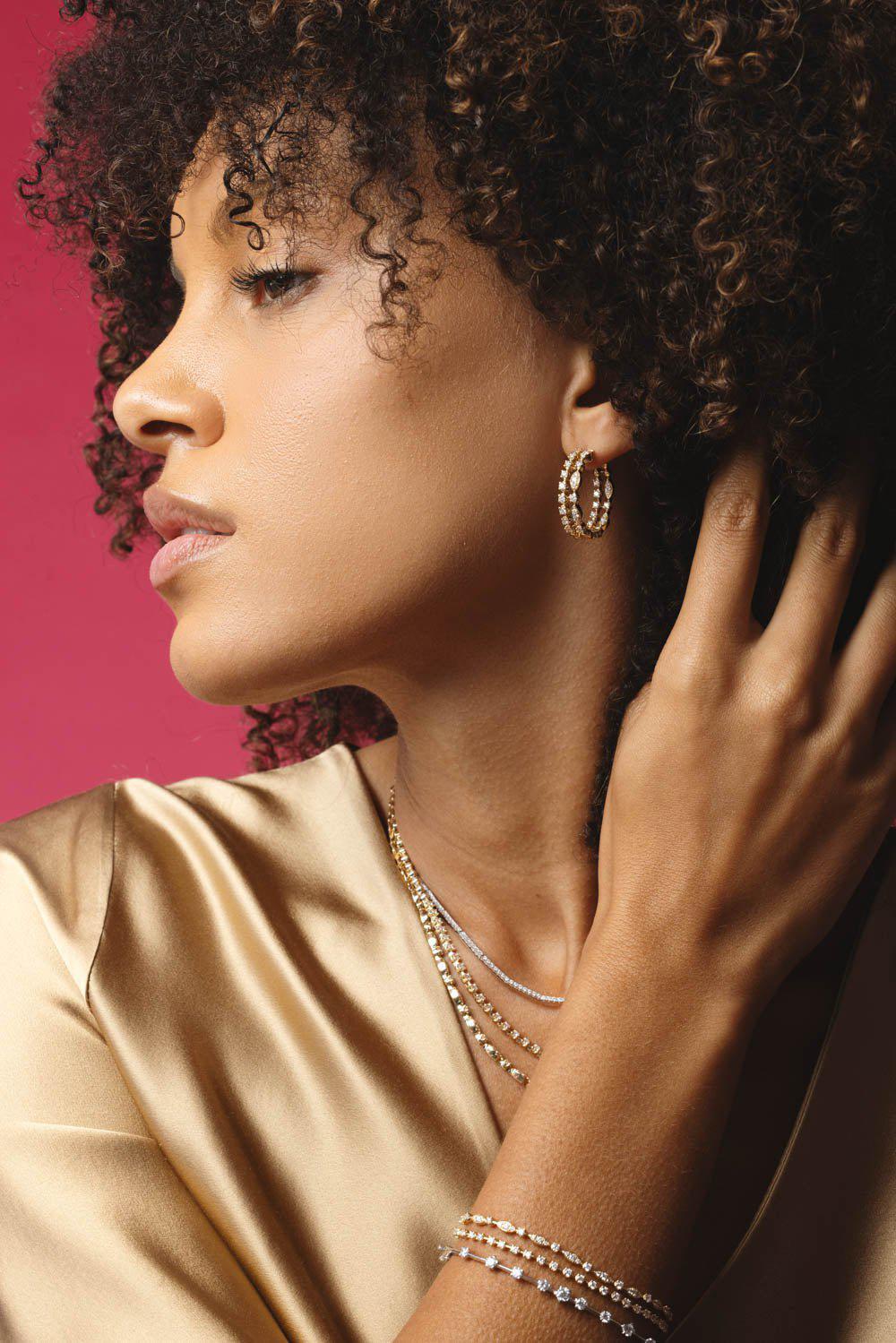 Starry Night Double Hoop Earrings - Image 2