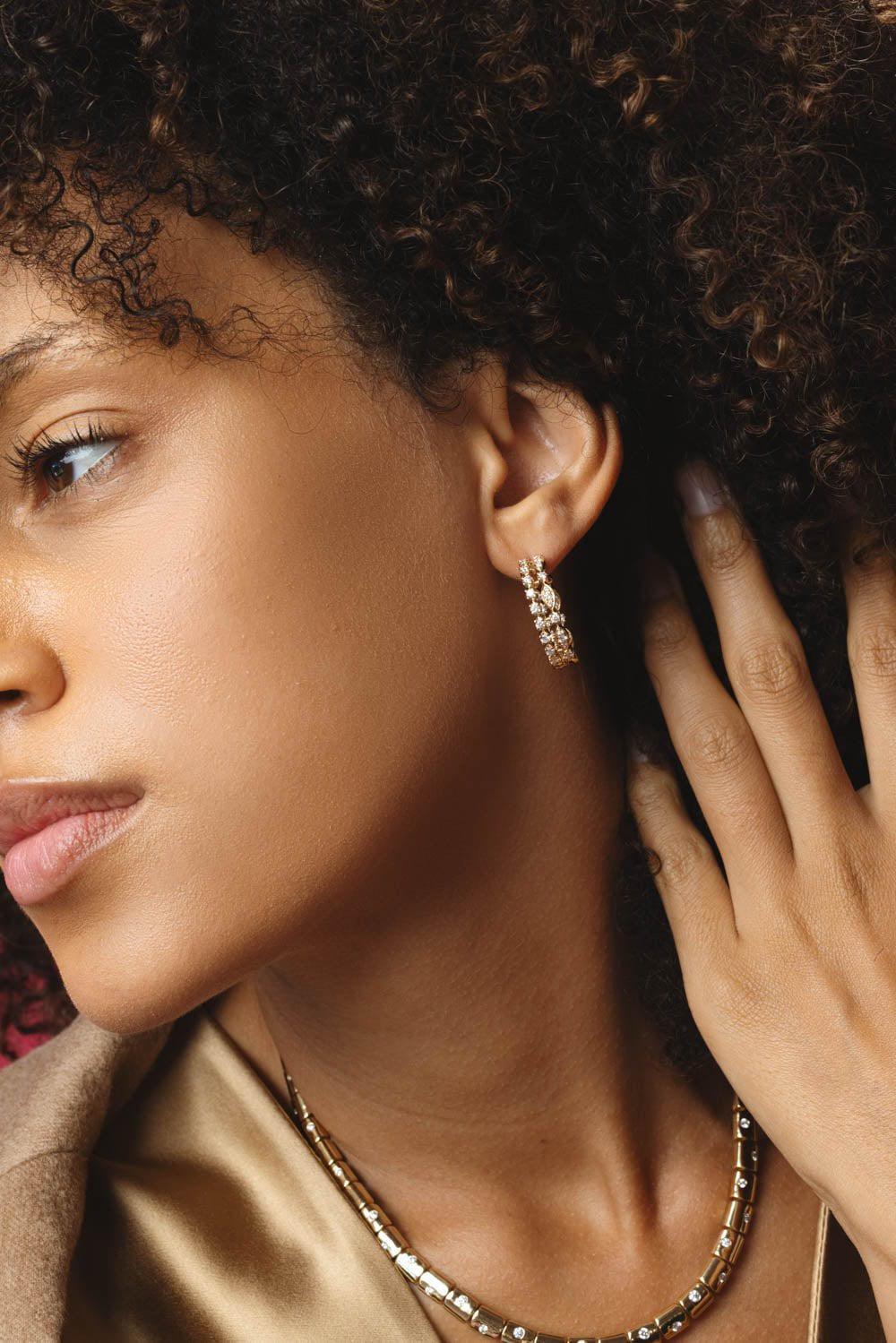 Starry Night Double Hoop Earrings - Image 3