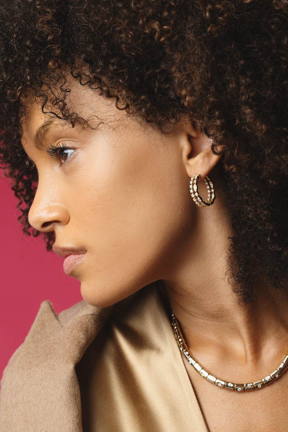 Starry Night Double Hoop Earrings - Image 4