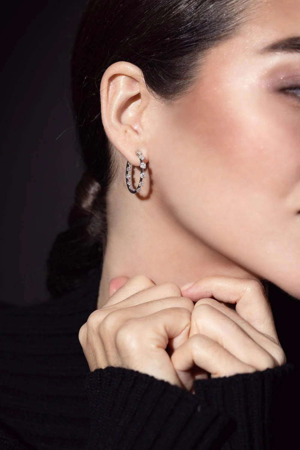 Starry Night Inside Out Hoop Earrings - Image 2