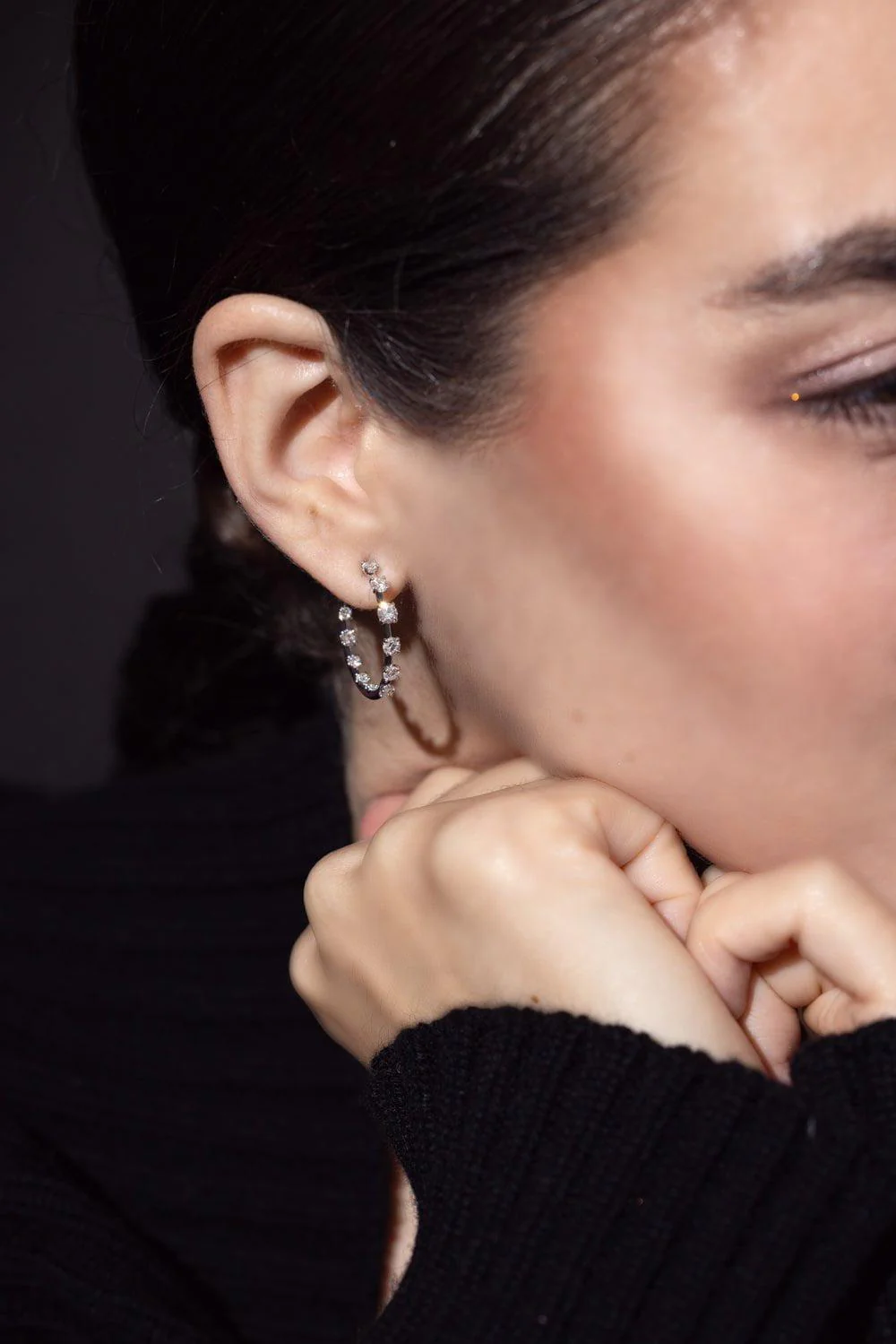 Starry Night Inside Out Hoop Earrings - Image 4
