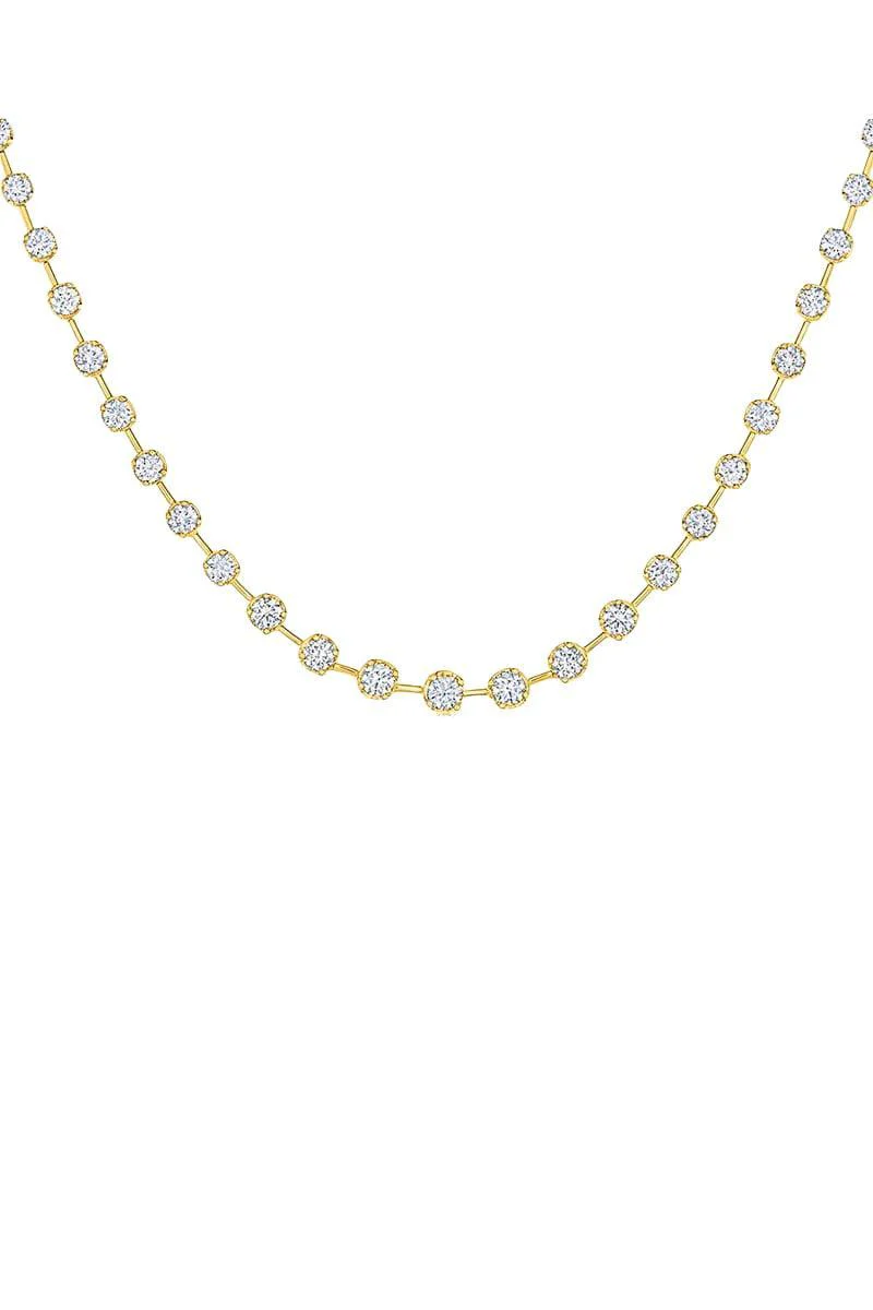 Starry Night Diamond Partway Necklace - Yellow Gold - 4.97ct