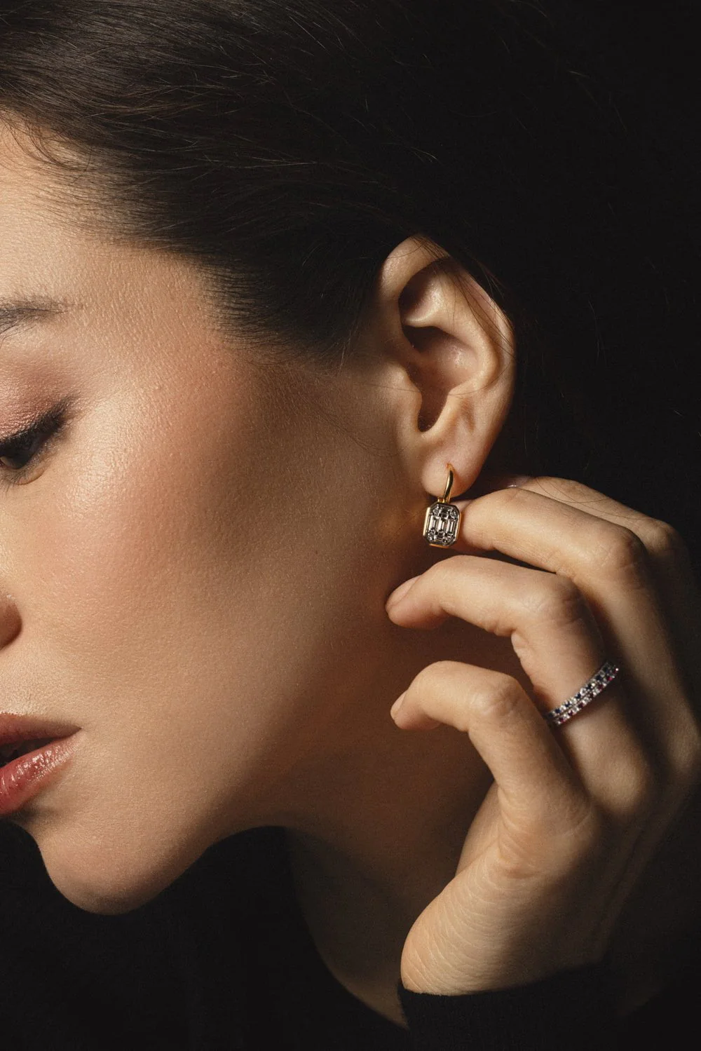 Sunburst Diamond Drop Earrings - Image 4