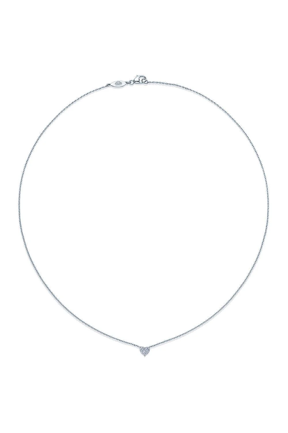 Sunburst Diamond Heart Pendant Necklace