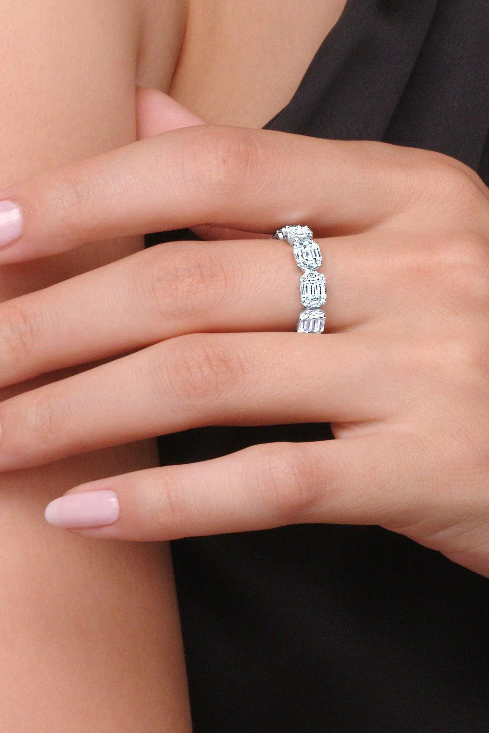 Sunburst Diamond Partway Band - Image 2