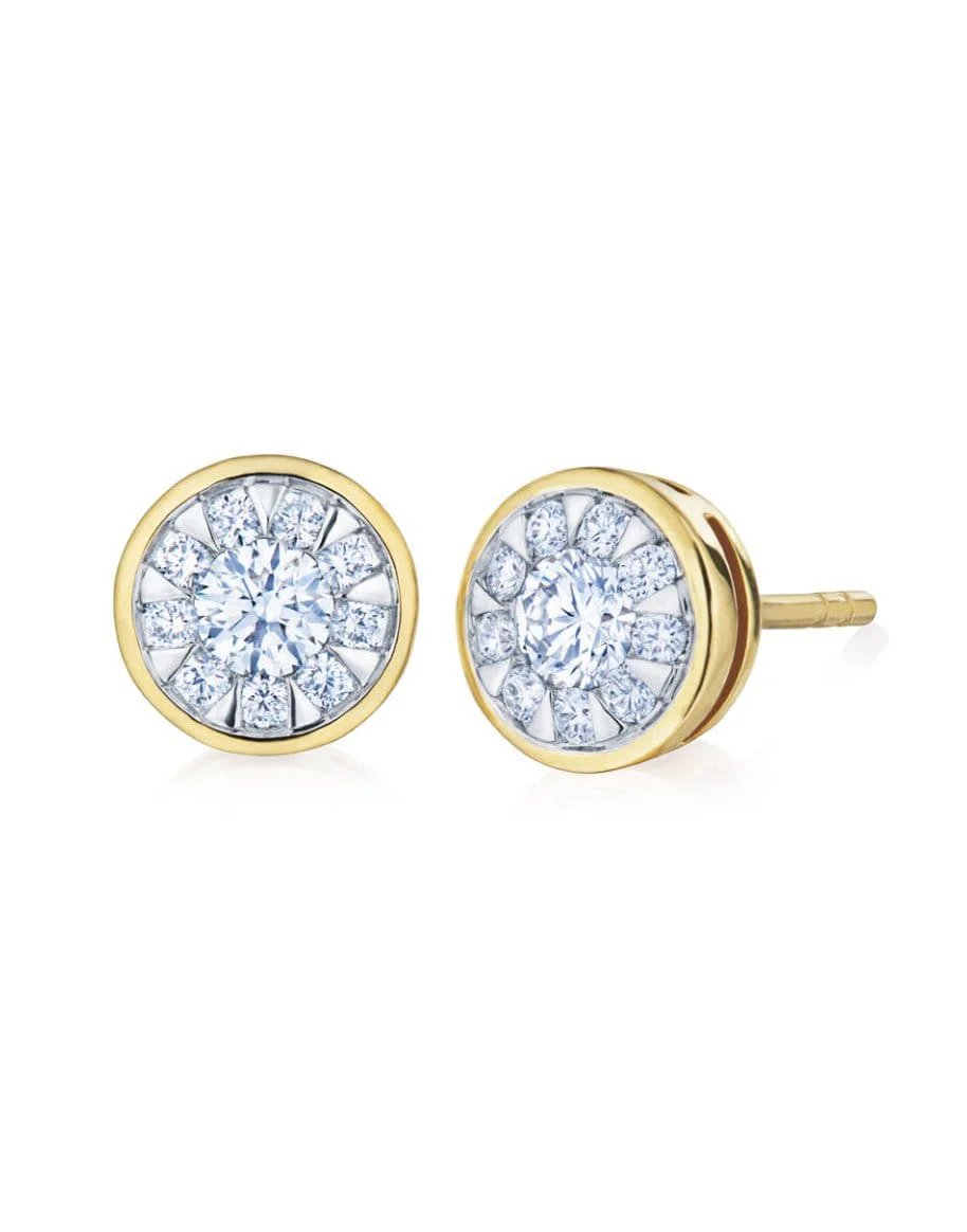 Sunburst Diamond Stud Earrings