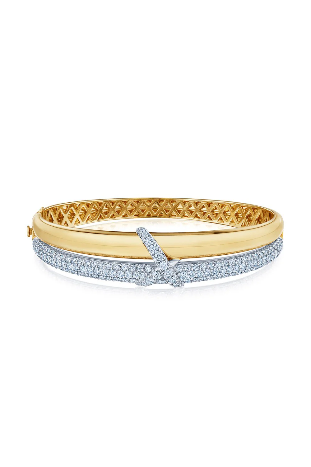 Two Tone XO Diamond Bangle