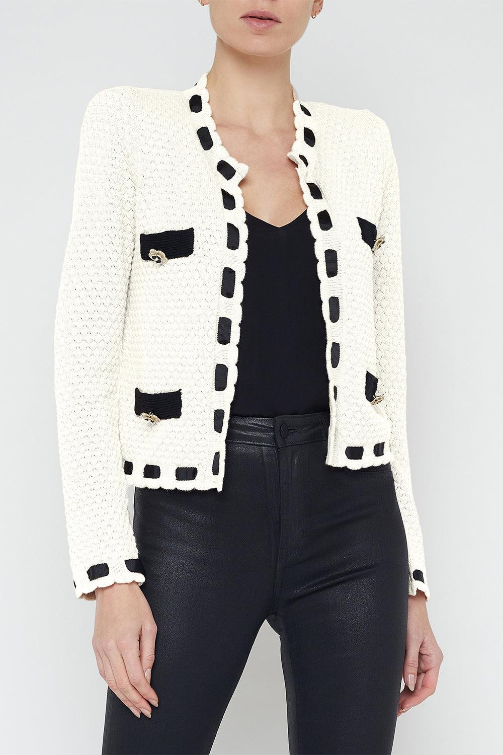Astor Cardigan - Ivory Black - Image 2