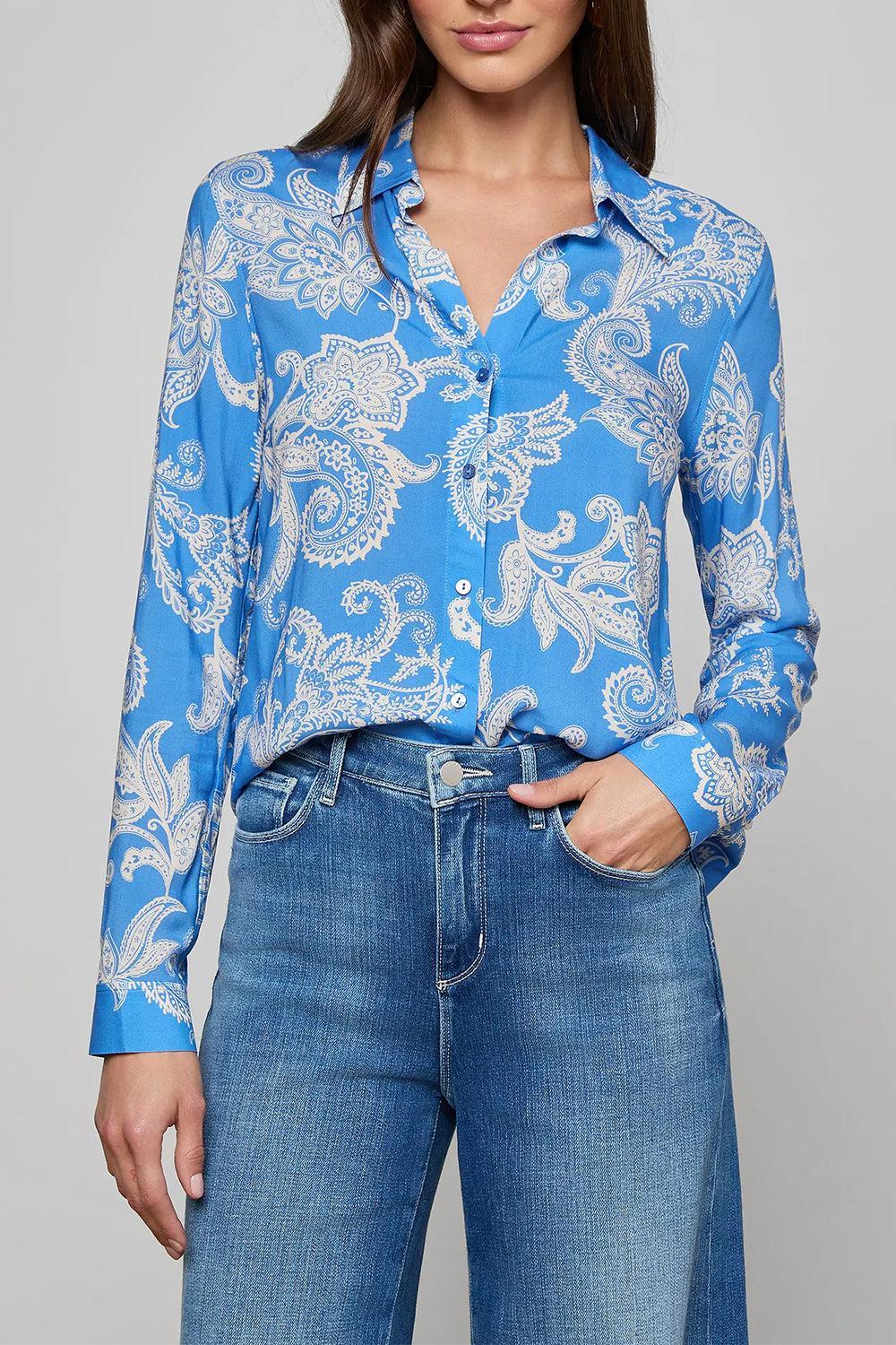 Holly Blouse - Regatta Blue Paisley - Image 3