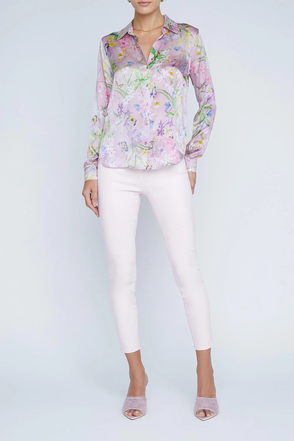 Tyler Blouse - Lilac Snow Botanical Butterfly - Image 5