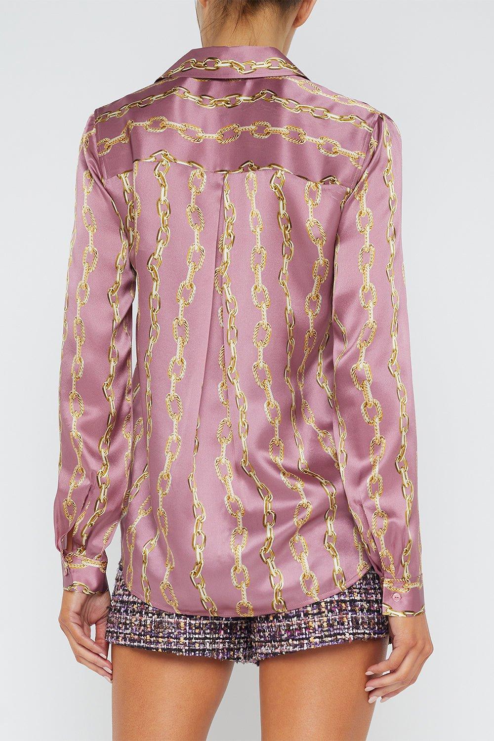Tyler Blouse - Mauve Rose Metallic Chain - Image 3