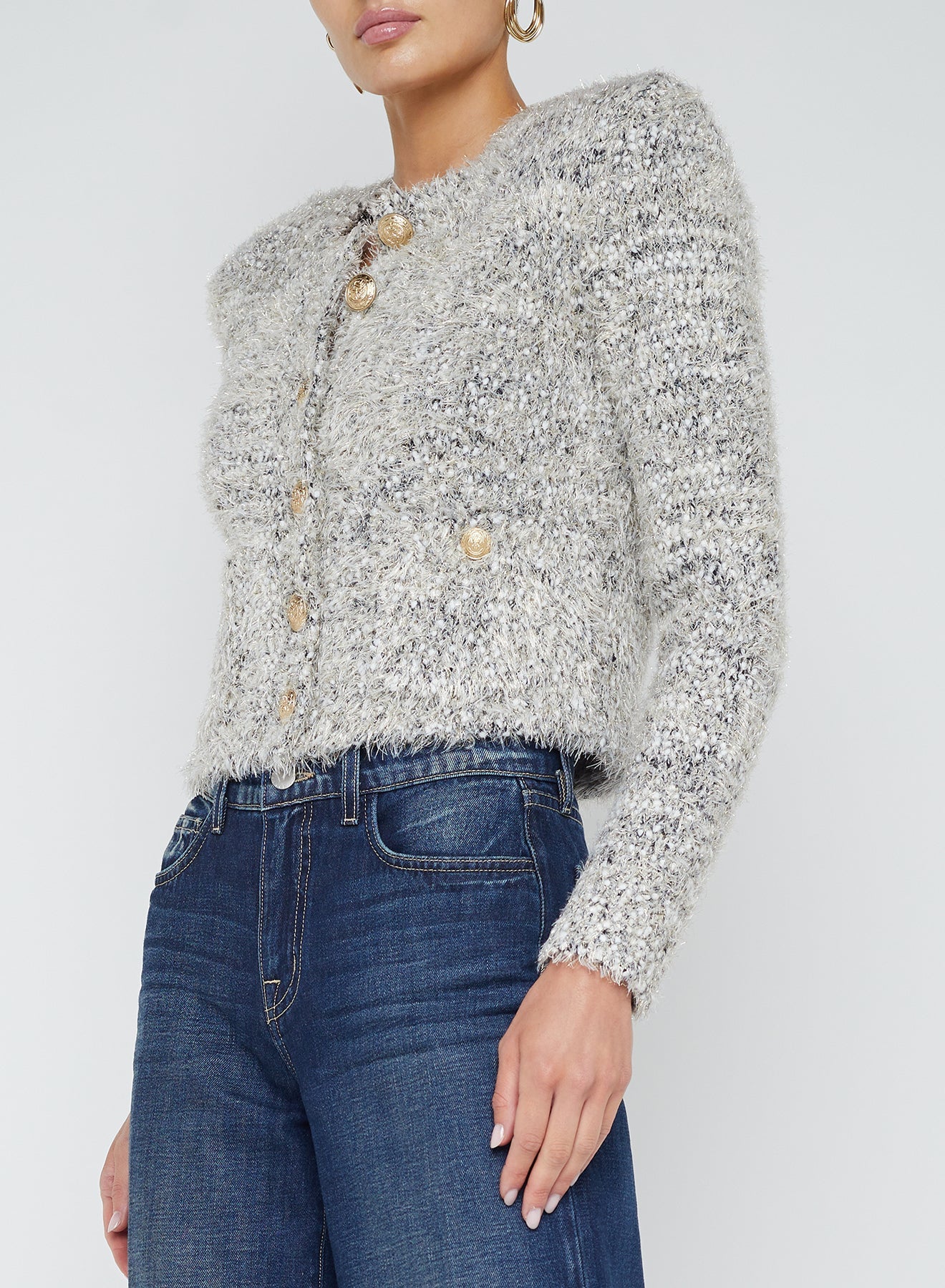 Una Cardigan - Black Gold Ivory Multi - Image 2