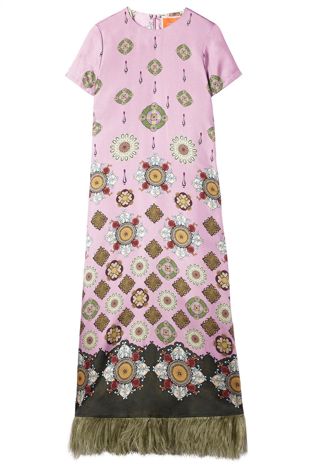 Feather Swing Dress - Nucleaus Placee Dusty Pink