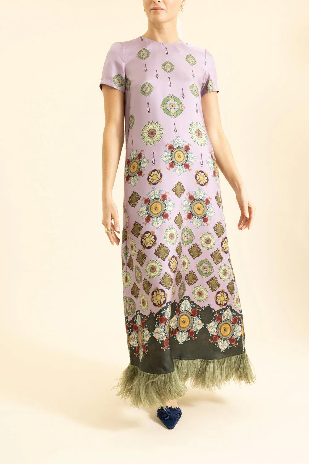 Feather Swing Dress - Nucleaus Placee Dusty Pink - Image 2