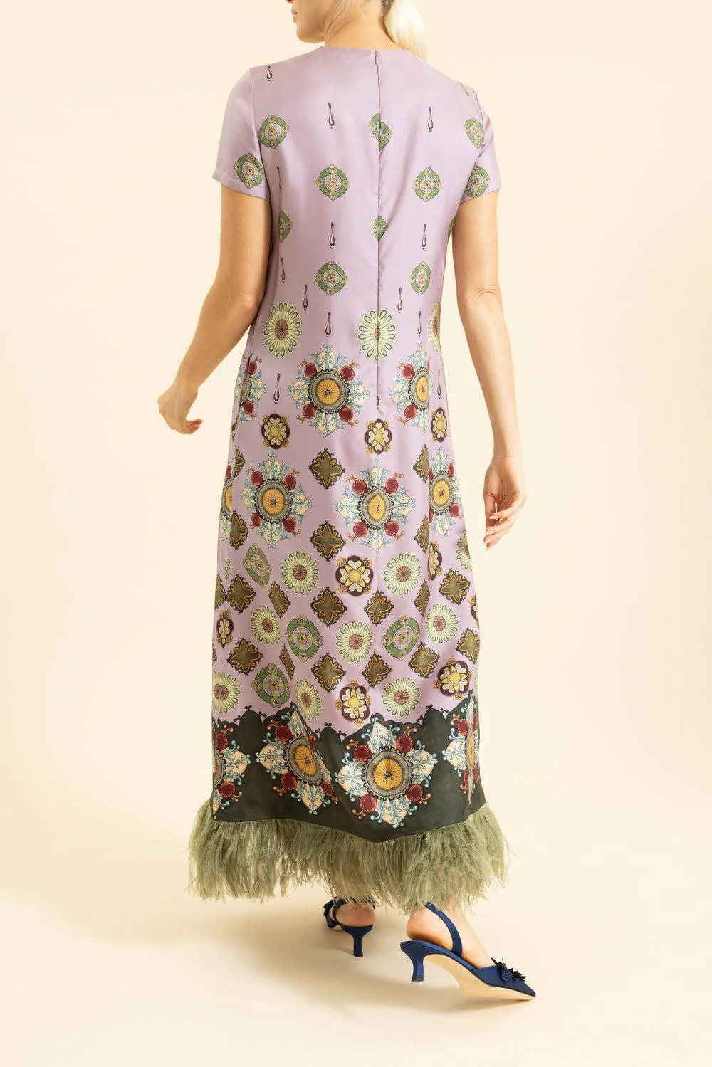 Feather Swing Dress - Nucleaus Placee Dusty Pink - Image 4