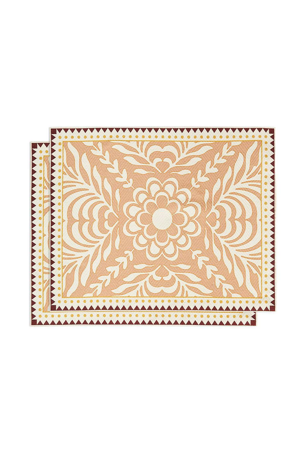 Herringbone Placements Set Of 2 - Tudor Pink