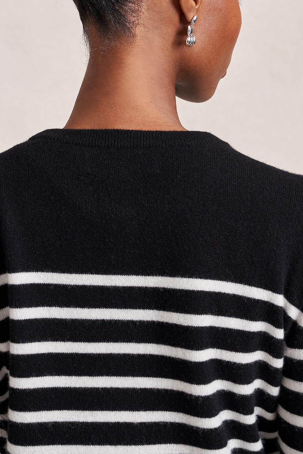 Striped Lean Lines Cardigan - Black Cream - Image 5