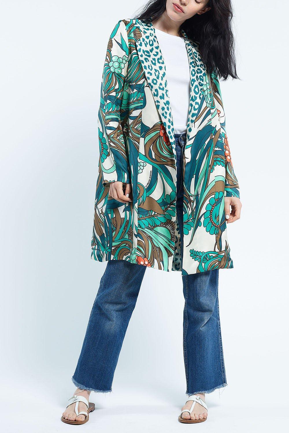 Liberte Kimono - Mix Corail Aqua Ecru - Image 2