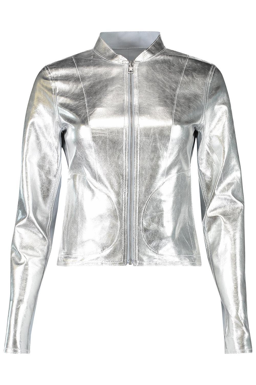 Chapin Bomber Jacket - Baby Blue Silver - Image 2