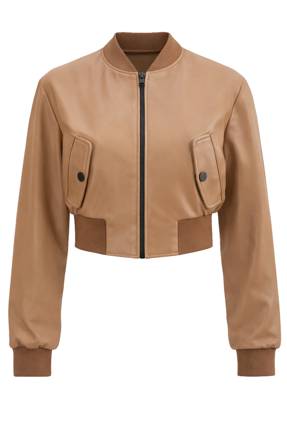 Evelin Crop Zip Jacket - Mocha