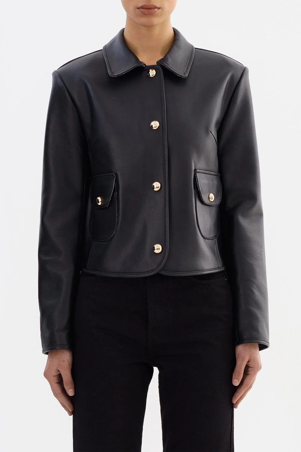 Francesca Crop Jacket - Black - Image 3