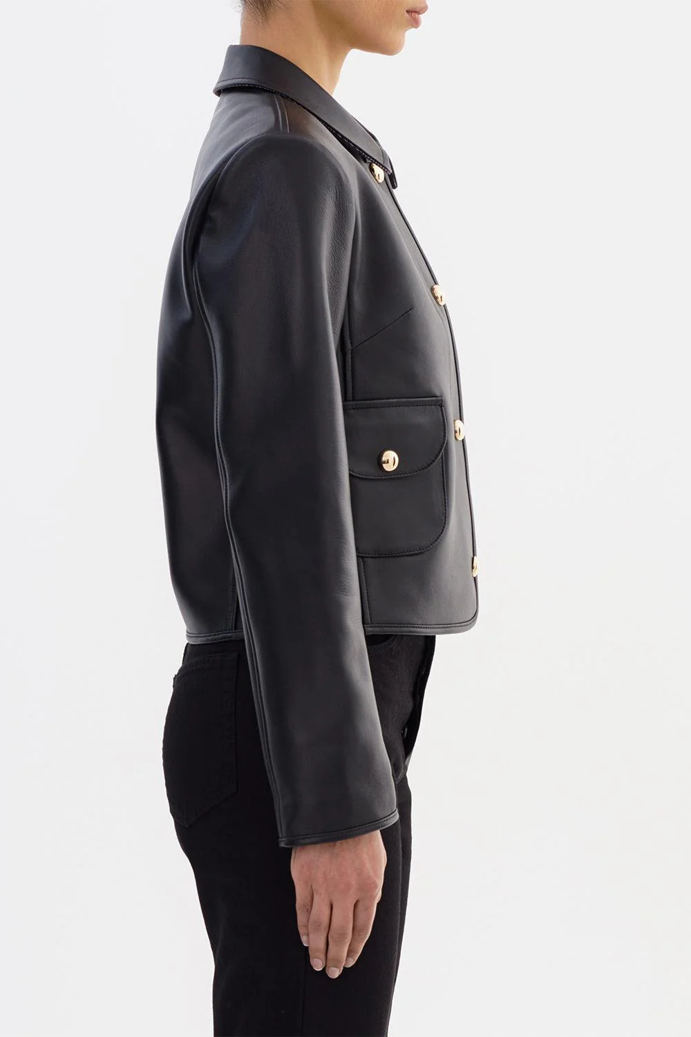 Francesca Crop Jacket - Black - Image 4